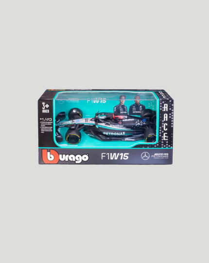 1:43 F1 MERCEDES AMG W15 2024 RUSSELL IN DISPENSER