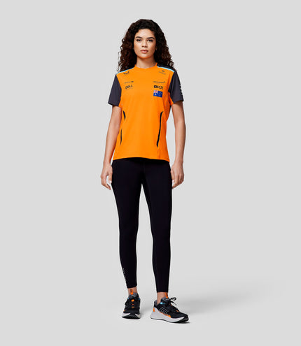 McLaren Womens Official Teamwear Set Up T-Shirt Oscar Piastri Formula 1 - Papaya/Phantom