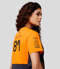 McLaren Womens Official Teamwear Set Up T-Shirt Oscar Piastri Formula 1 - Phantom/Papaya