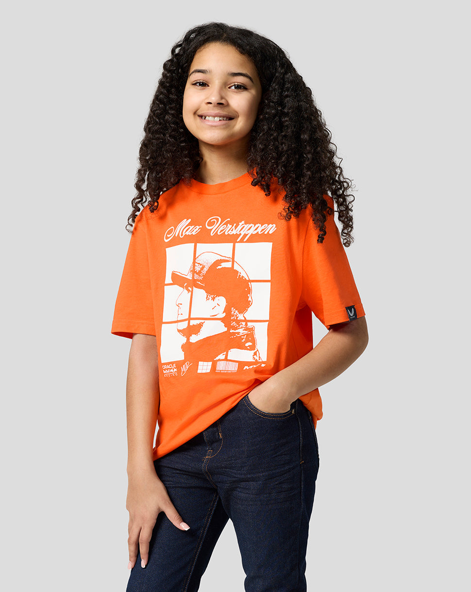 Oracle Red Bull Racing Junior Max Verstappen Puzzle T-Shirt - Exotic Orange