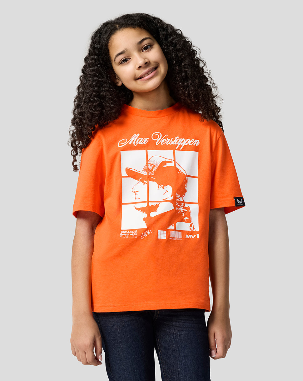 Oracle Red Bull Racing Junior Max Verstappen Puzzle T-Shirt - Exotic Orange