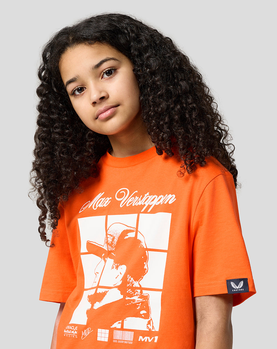 Oracle Red Bull Racing Junior Max Verstappen Puzzle T-Shirt - Exotic Orange