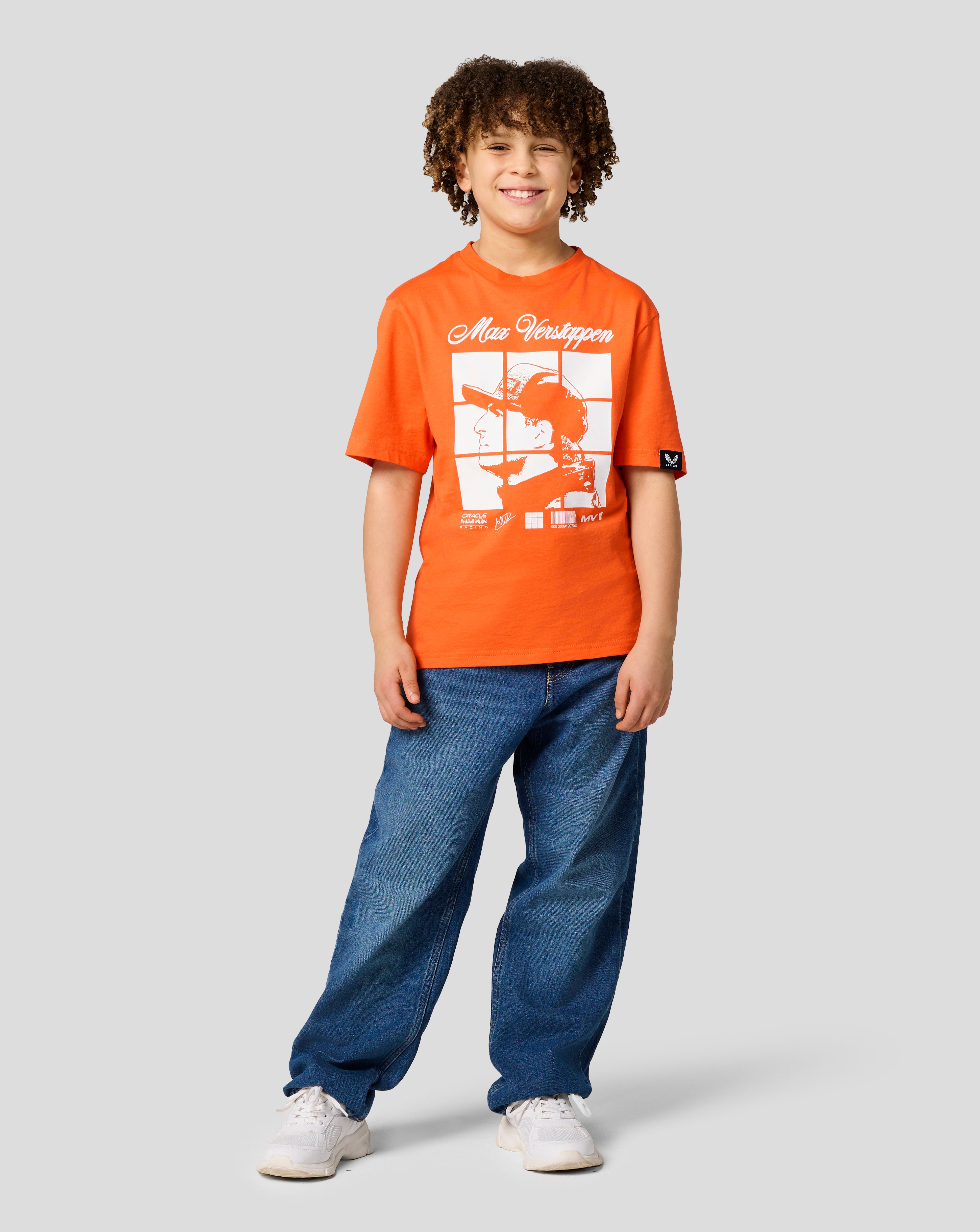 Oracle Red Bull Racing Junior Max Verstappen Puzzle T-Shirt - Exotic Orange