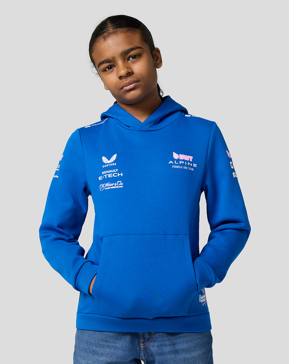 Bwt Alpine Formula One Team's Junior Official Pullover Hoodie - Lapis Blue