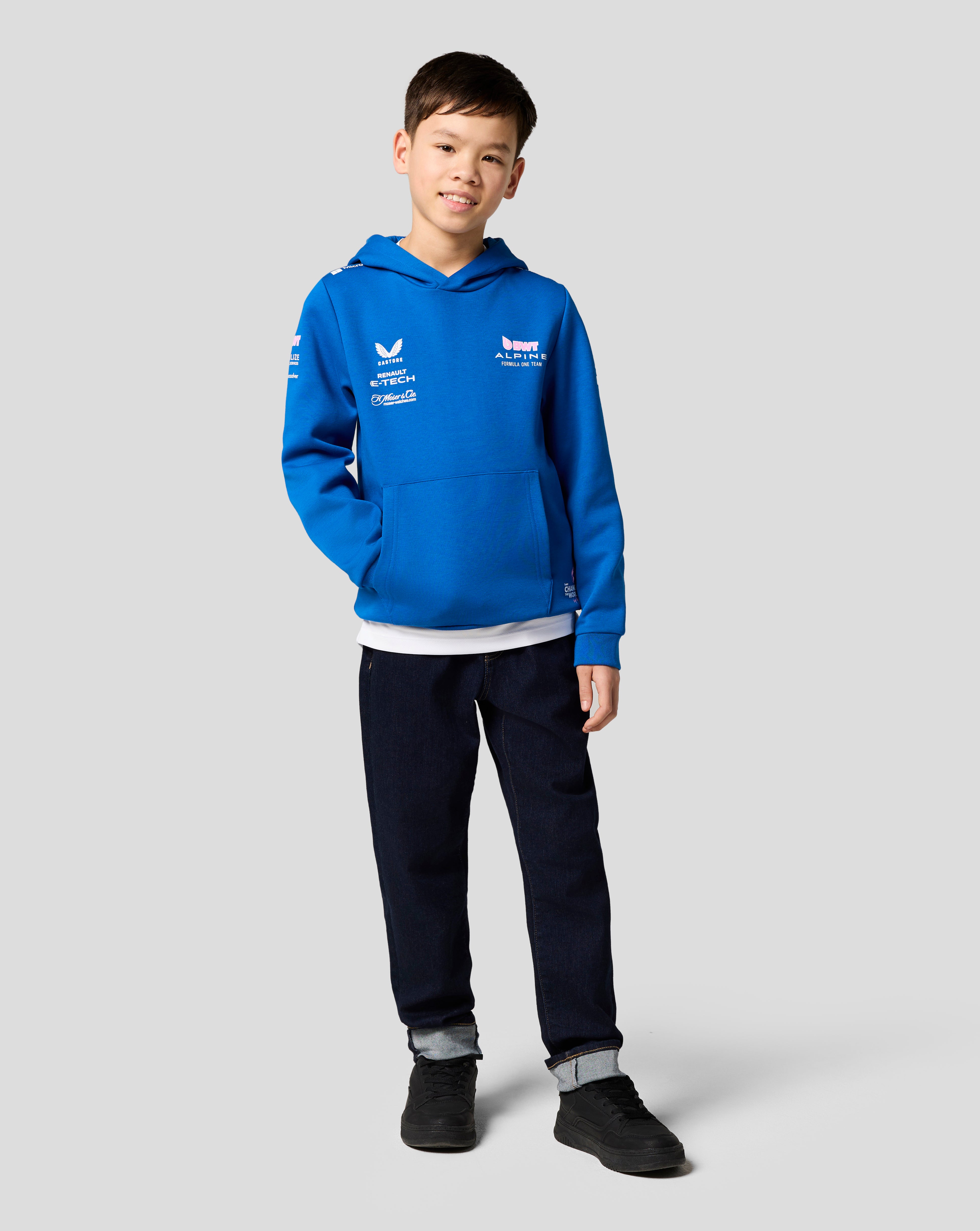 Bwt Alpine Formula One Team's Junior Official Pullover Hoodie - Lapis Blue