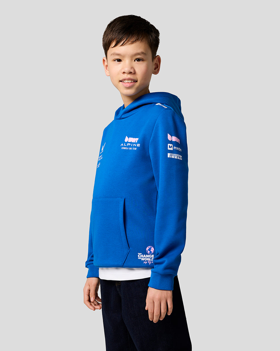Bwt Alpine Formula One Team's Junior Official Pullover Hoodie - Lapis Blue