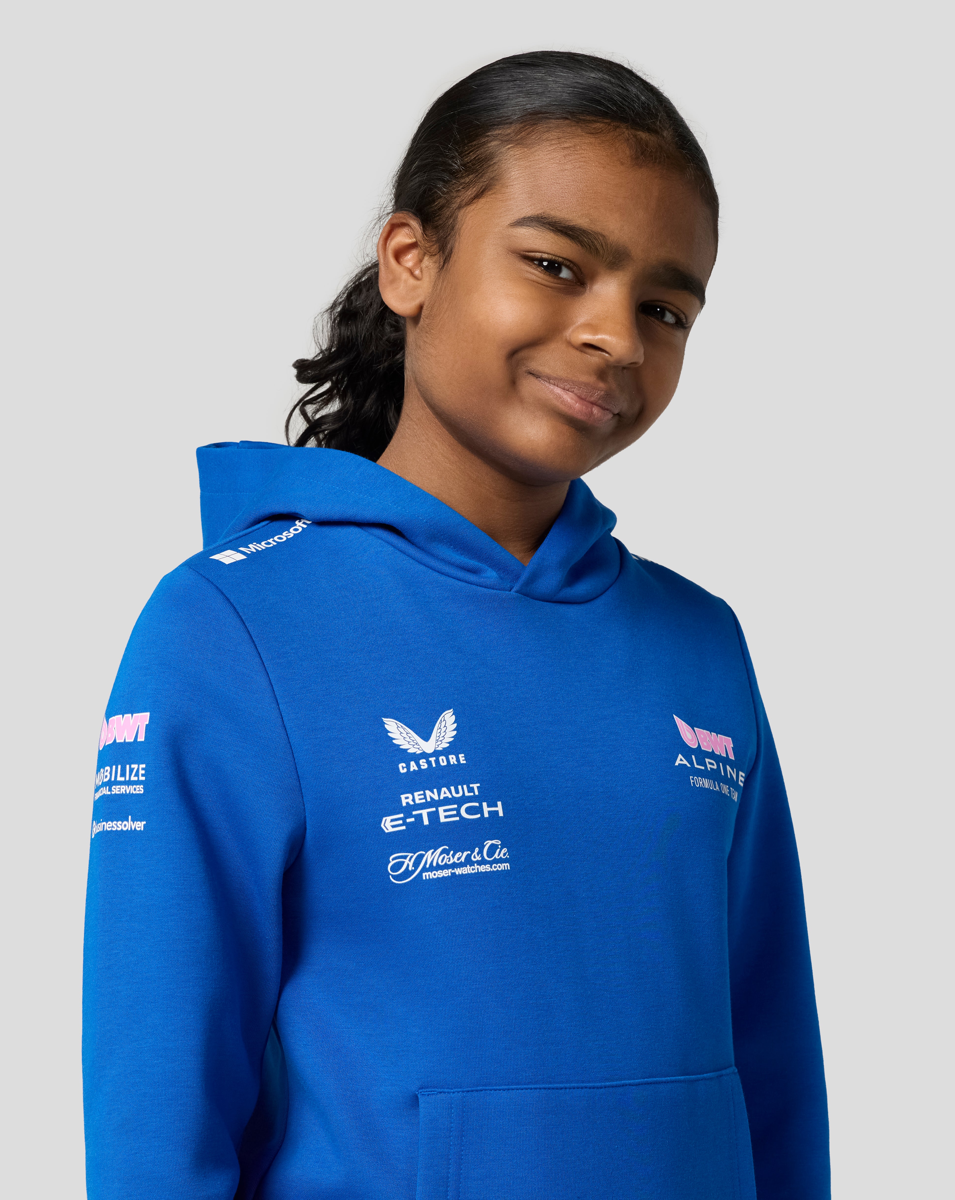 Bwt Alpine Formula One Team's Junior Official Pullover Hoodie - Lapis Blue