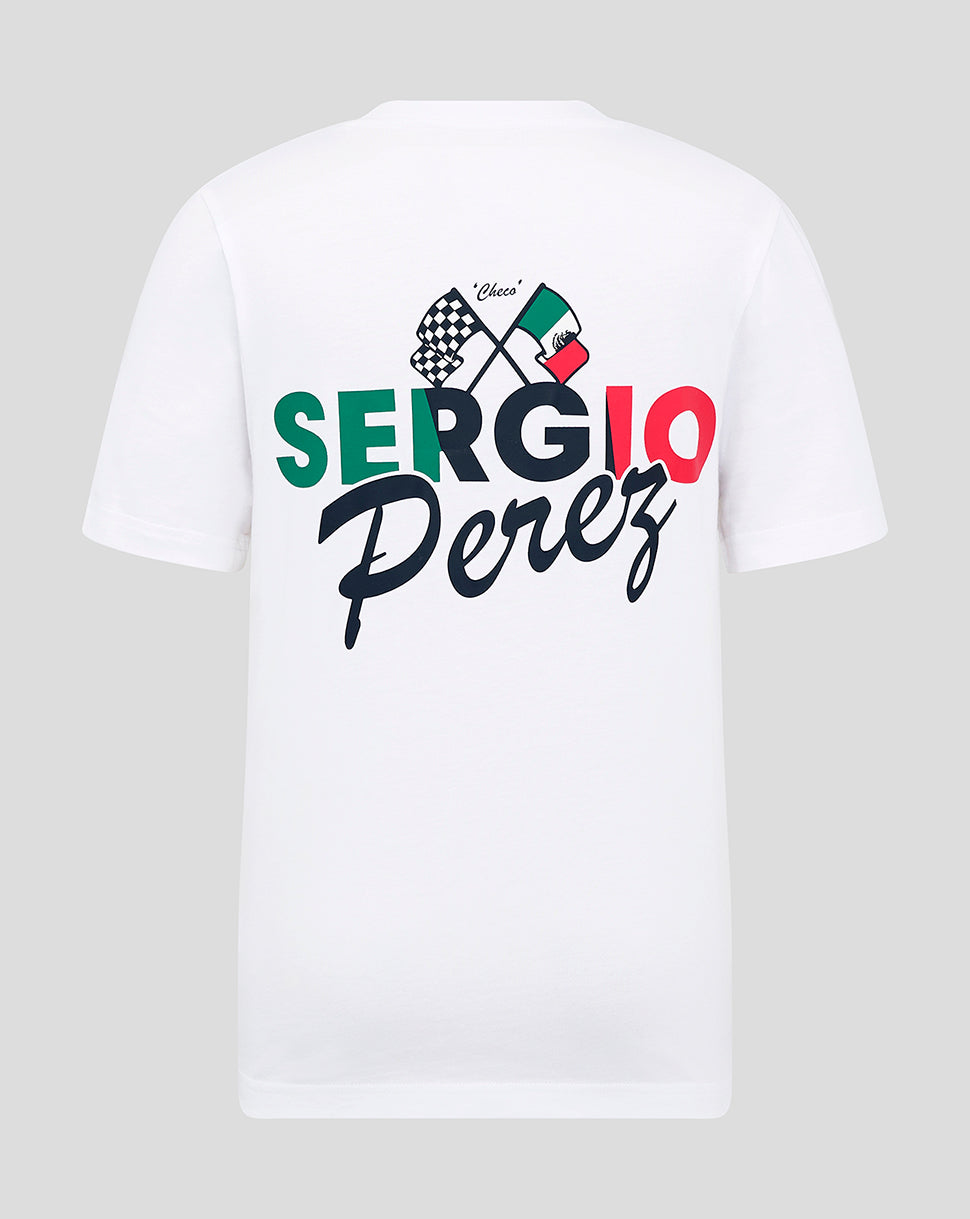 Oracle Red Bull Racing Junior Sergio Perez Flag T-Shirt - Brilliant White