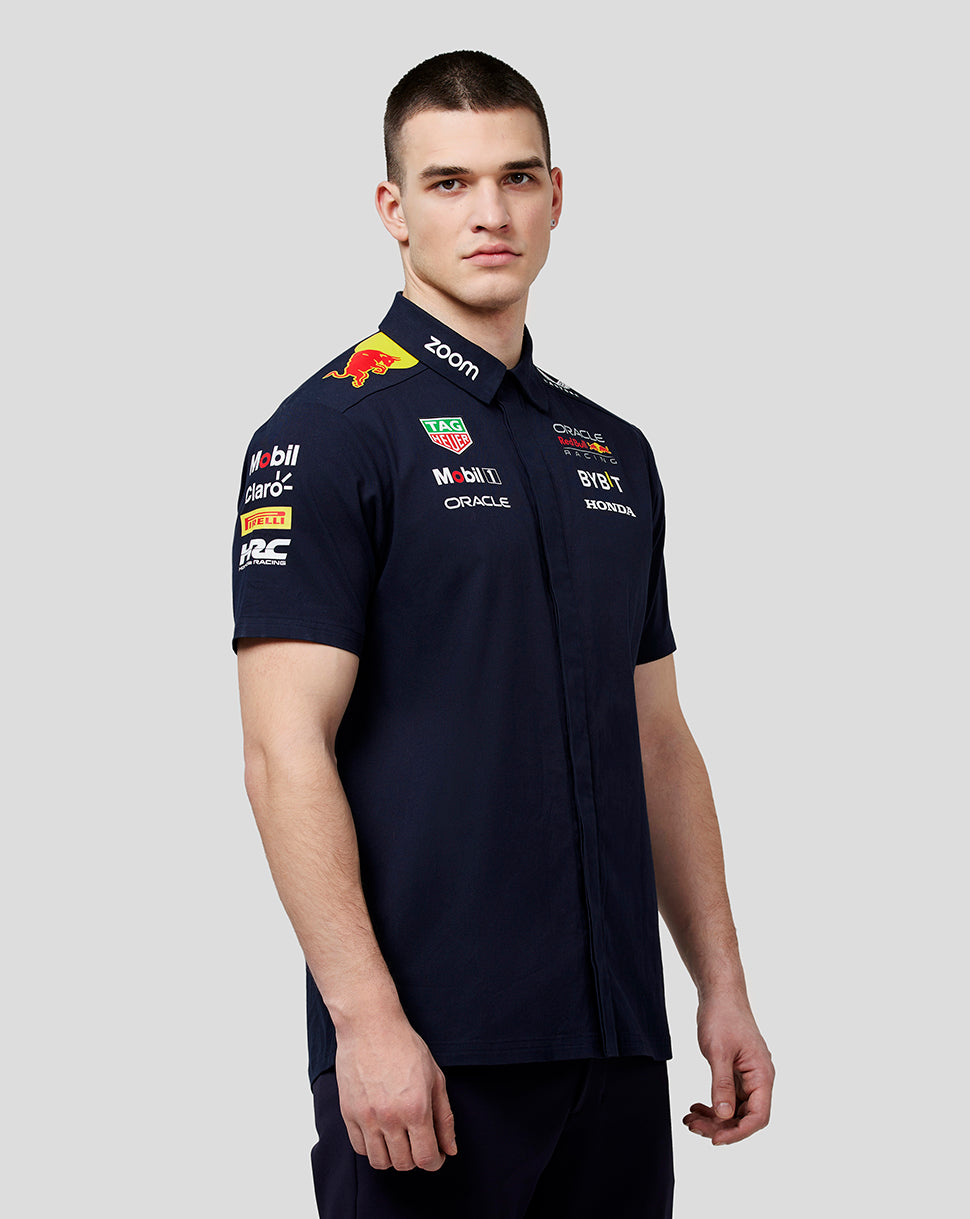 Oracle Red Bull Racing Men's Official Teamline Short Sleeve Buttoned S