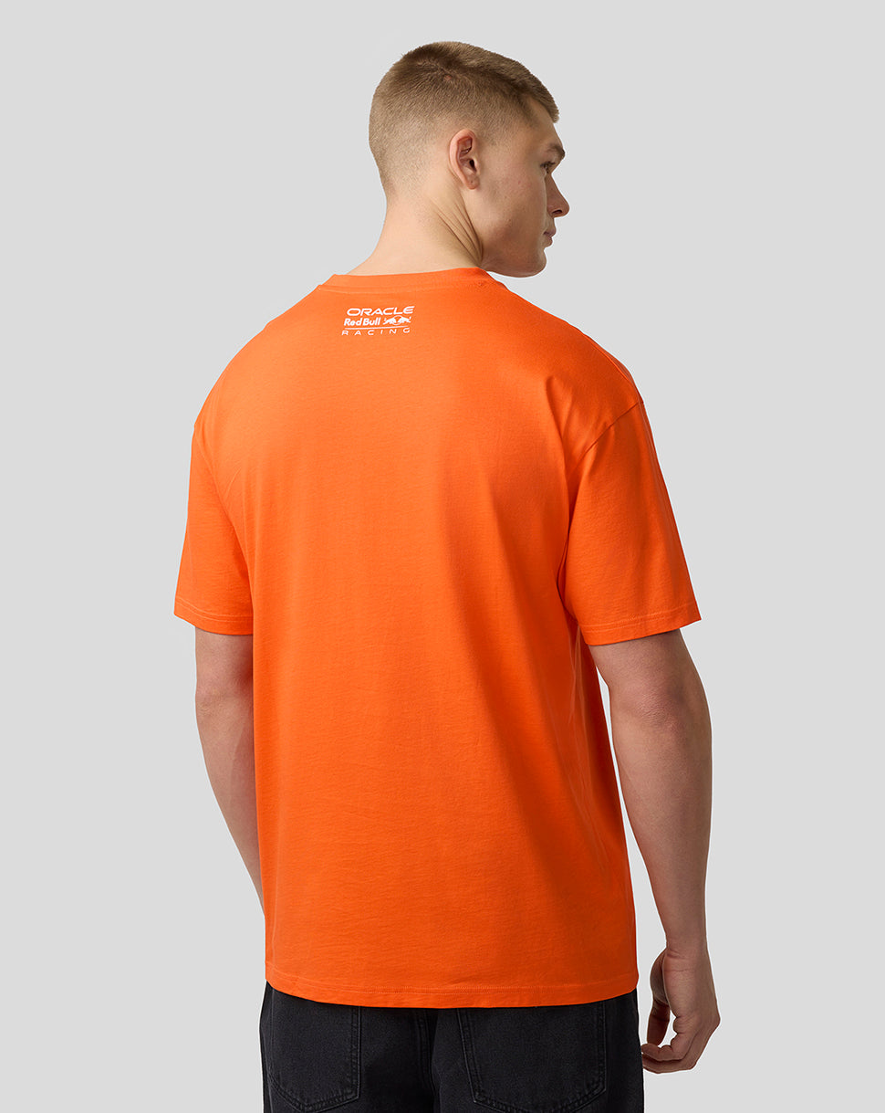 Oracle Red Bull Racing Unisex Max Verstappen Puzzle T-Shirt - Exotic Orange
