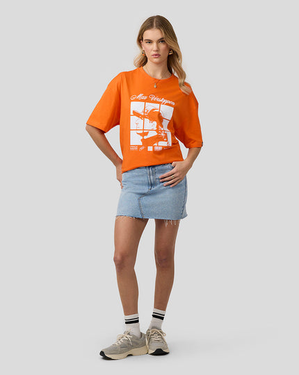 Oracle Red Bull Racing Unisex Max Verstappen Puzzle T-Shirt - Exotic Orange
