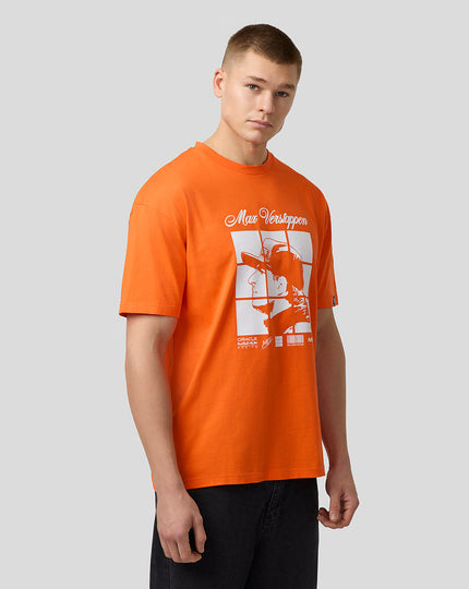 Oracle Red Bull Racing Unisex Max Verstappen Puzzle T-Shirt - Exotic Orange