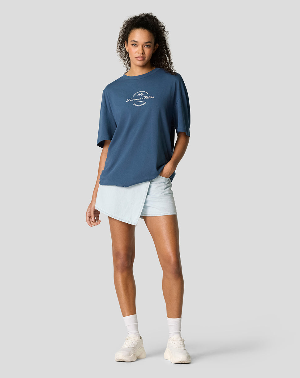 SILVERSTONE UNISEX 75 YEARS OVERSIZED TEE - SARGASSO SEA
