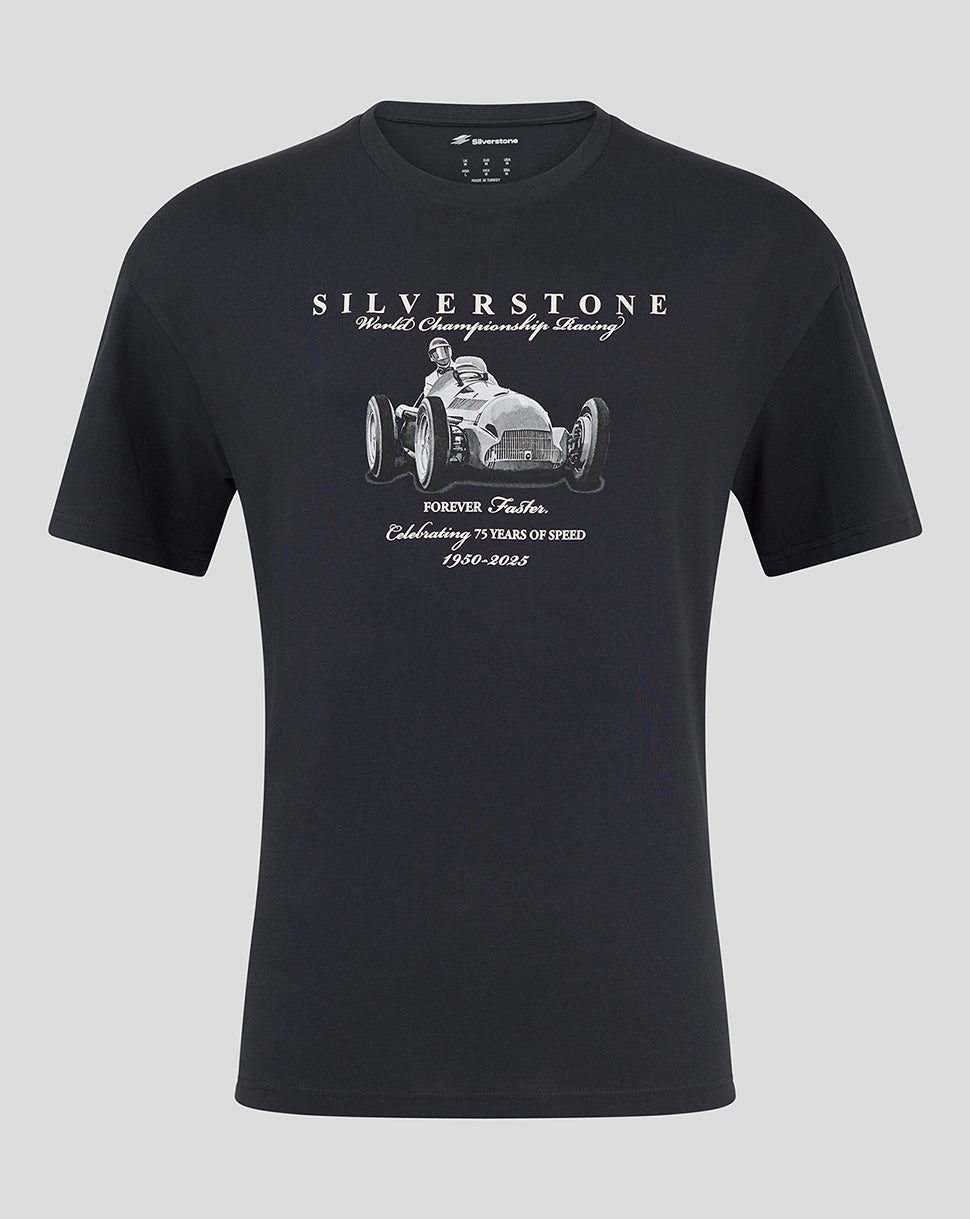 SILVERSTONE UNISEX 75 YEAR WORLD CHAMPION OVERSIZED TEE - DARK NAVY