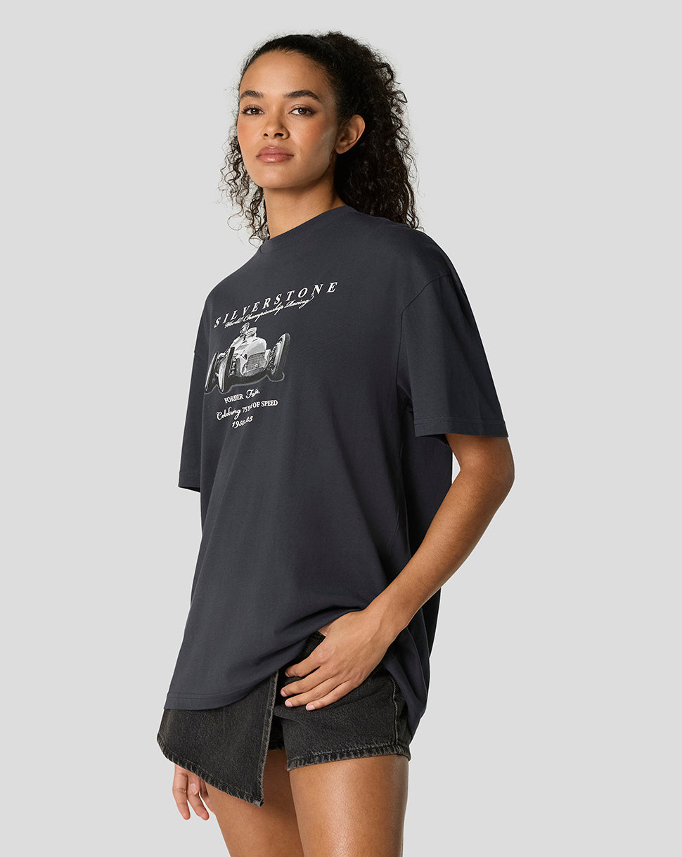 SILVERSTONE UNISEX 75 YEAR WORLD CHAMPION OVERSIZED TEE - DARK NAVY