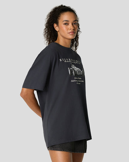 SILVERSTONE UNISEX 75 YEAR WORLD CHAMPION OVERSIZED TEE - DARK NAVY