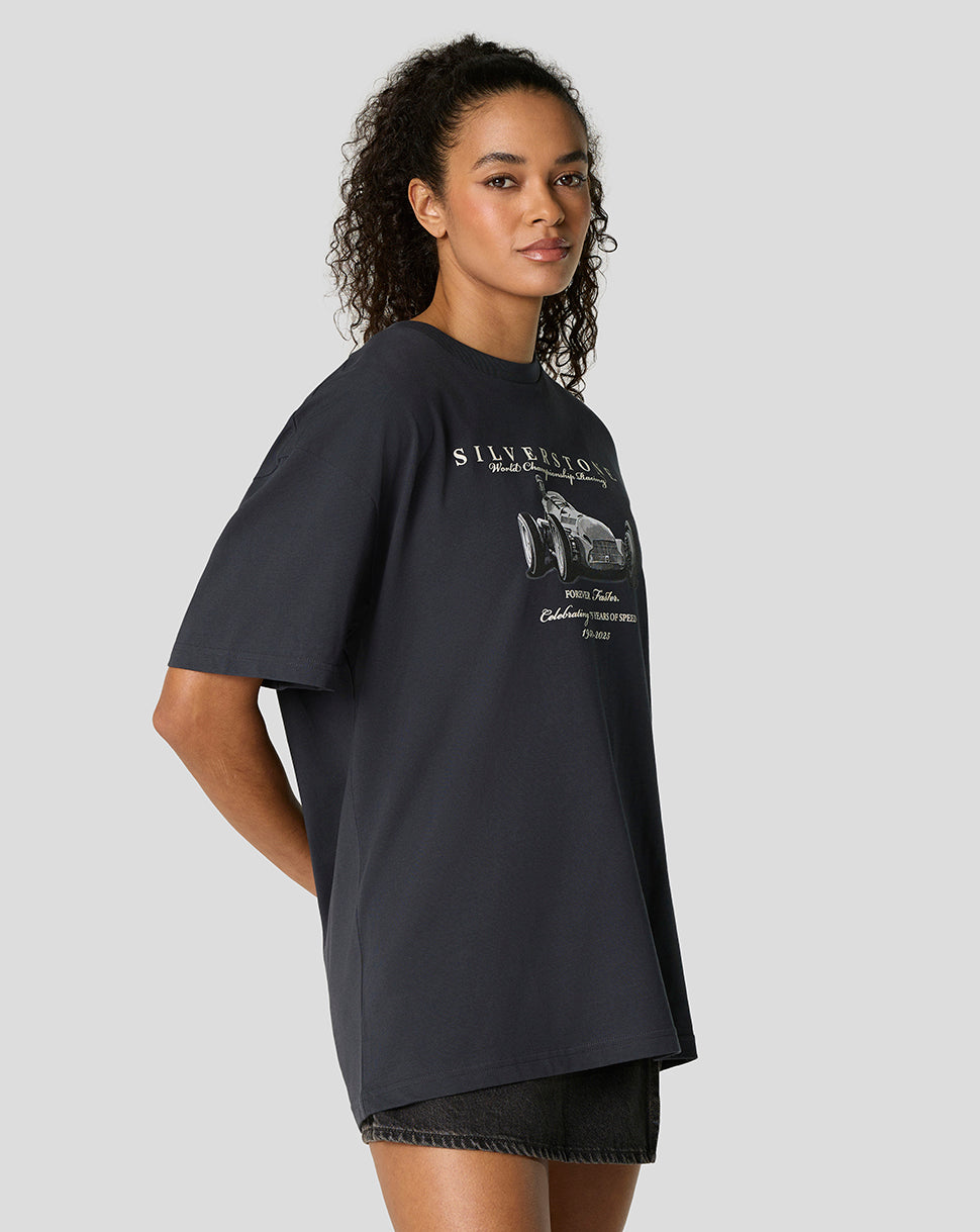 SILVERSTONE UNISEX 75 YEAR WORLD CHAMPION OVERSIZED TEE - DARK NAVY