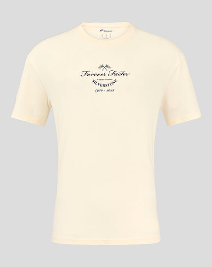 Silverstone Unisex 75 Years Forever Faster Oversized T-Shirt - Egret