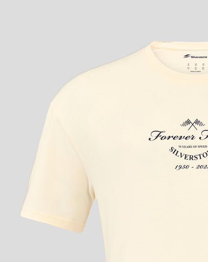 Silverstone Unisex 75 Years Forever Faster Oversized T-Shirt - Egret