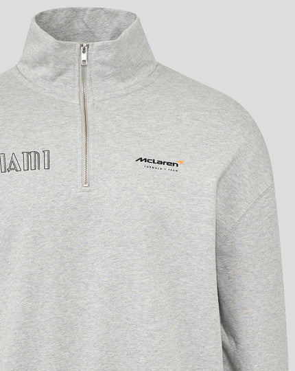 McLaren Unisex Miami 1/4 Zip Long Sleeve Sweater - Heather Grey