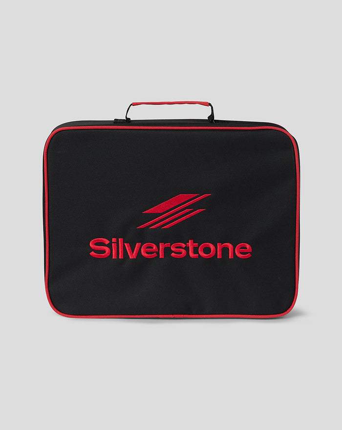 Black carry case with red trim and Silverstone logo