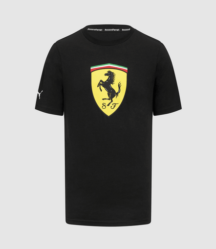 T-shirt en coton avec logo Ferrari