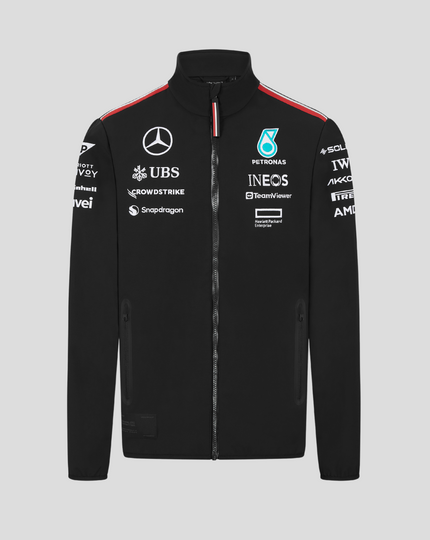 Mens Mercedes-AMG Petronas F1 Official Team Kit Softshell Jacket - Black