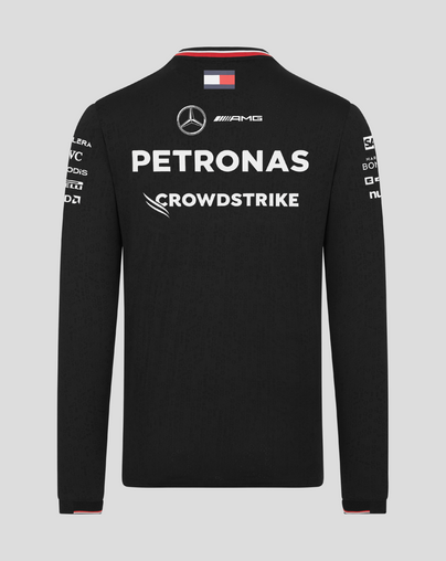 Mens Mercedes-AMG Petronas F1 Official Team Kit Long Sleeve Driver T-Shirt - Black