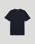 Back view of navy Formula 1 Silverstone Special Edition T-Shirt with a red logo at the neckline and a small sleeve emblem