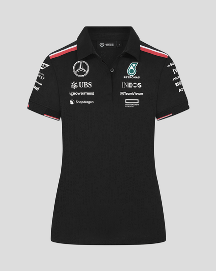 Womens Mercedes-AMG Petronas F1 Official Team Kit Team Polo - Black