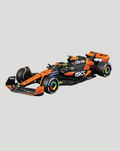 1:43 scale McLaren MCL38 2024 Norris race car with helmet visible in cockpit
