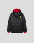 Black Ferrari Team Reversible Jacket with red lining, featuring the Ferrari shield and Puma logo