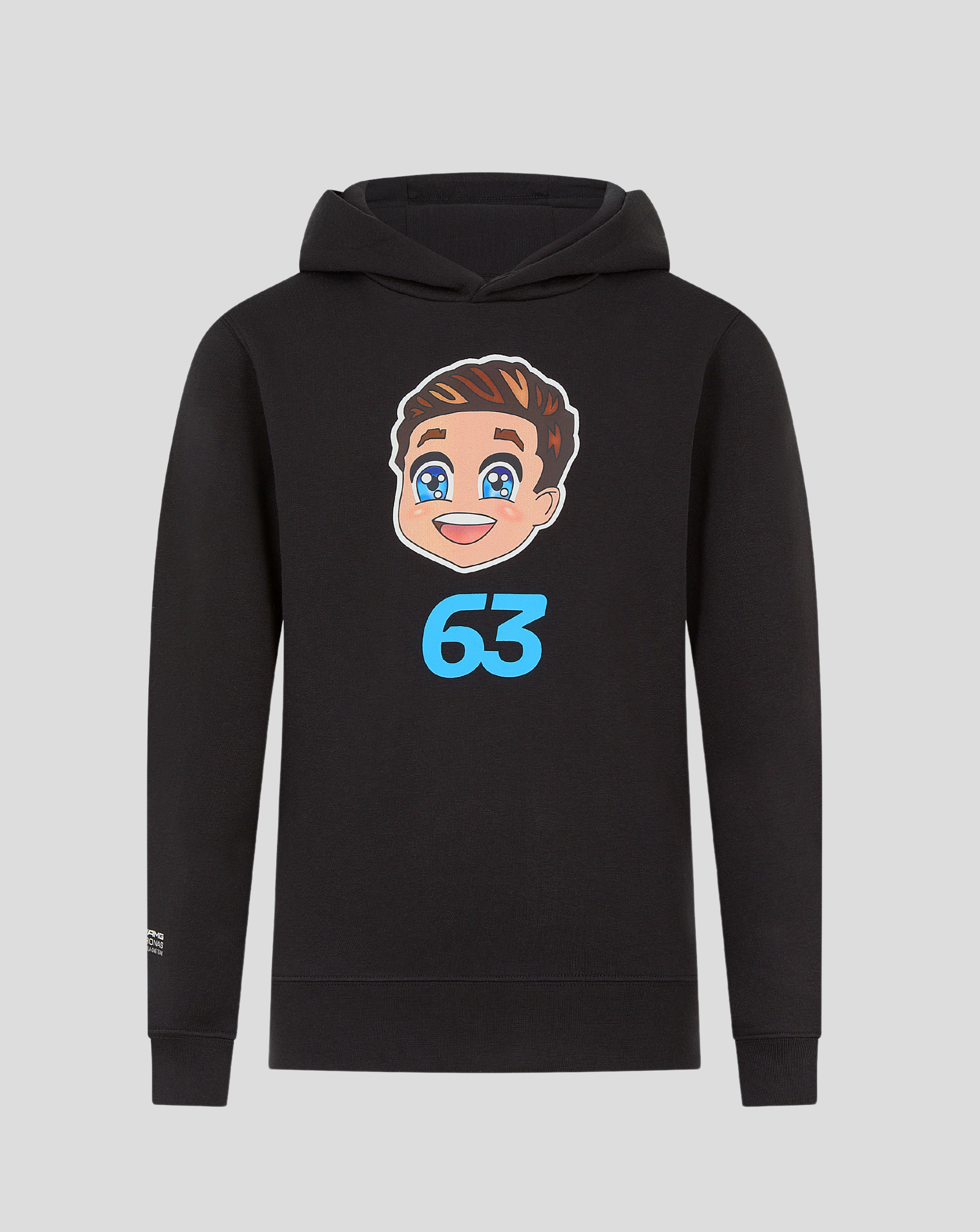 Junior Mercedes-AMG Petronas F1 Fanwear George Russell Caricature Graphic Hoodie - Black