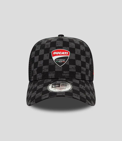 Unisex New Era Ducati Print Check Trucker Cap - Black