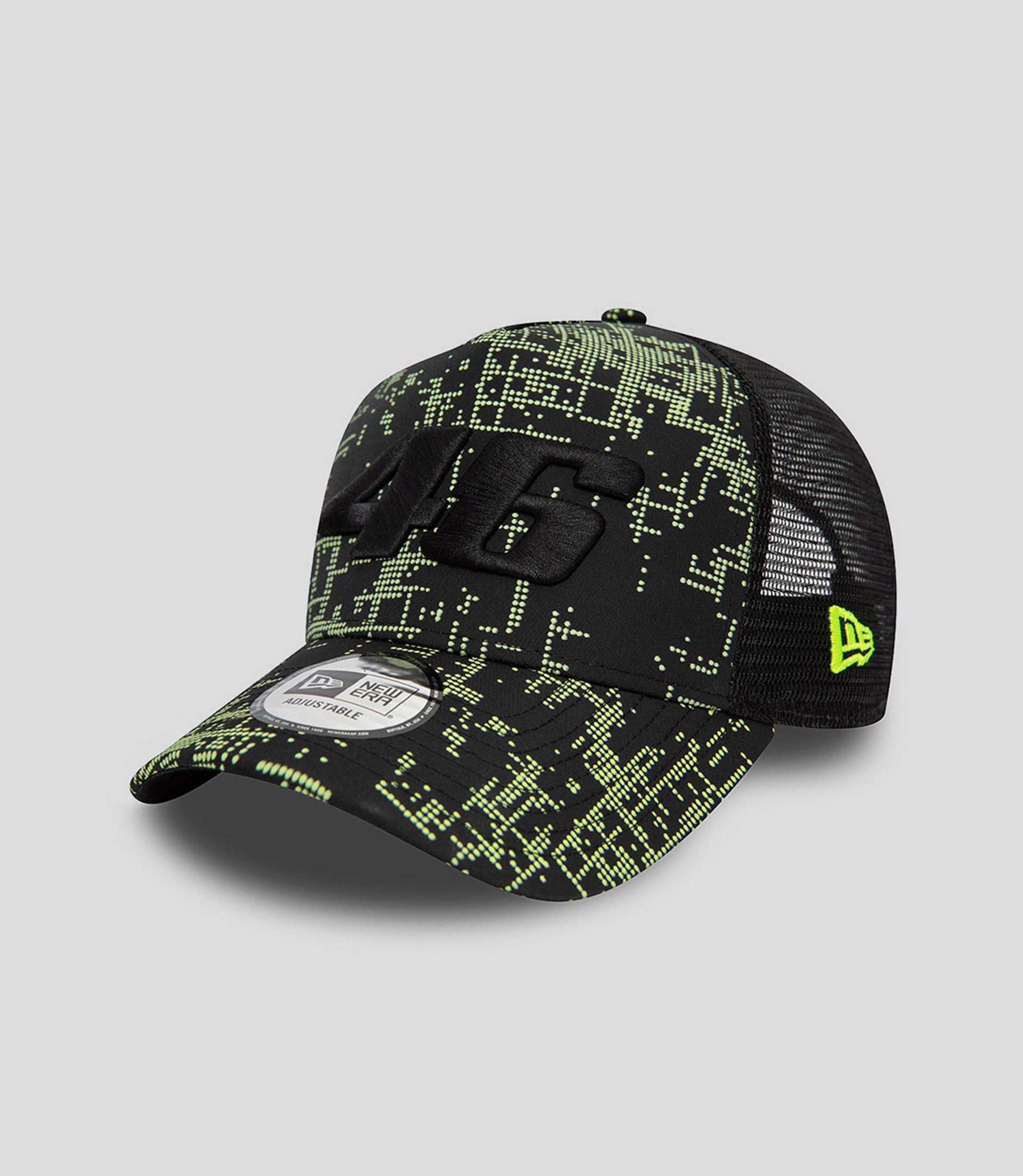 Unisex New Era VR46 Glitch Print Ef Trucker Cap - Black