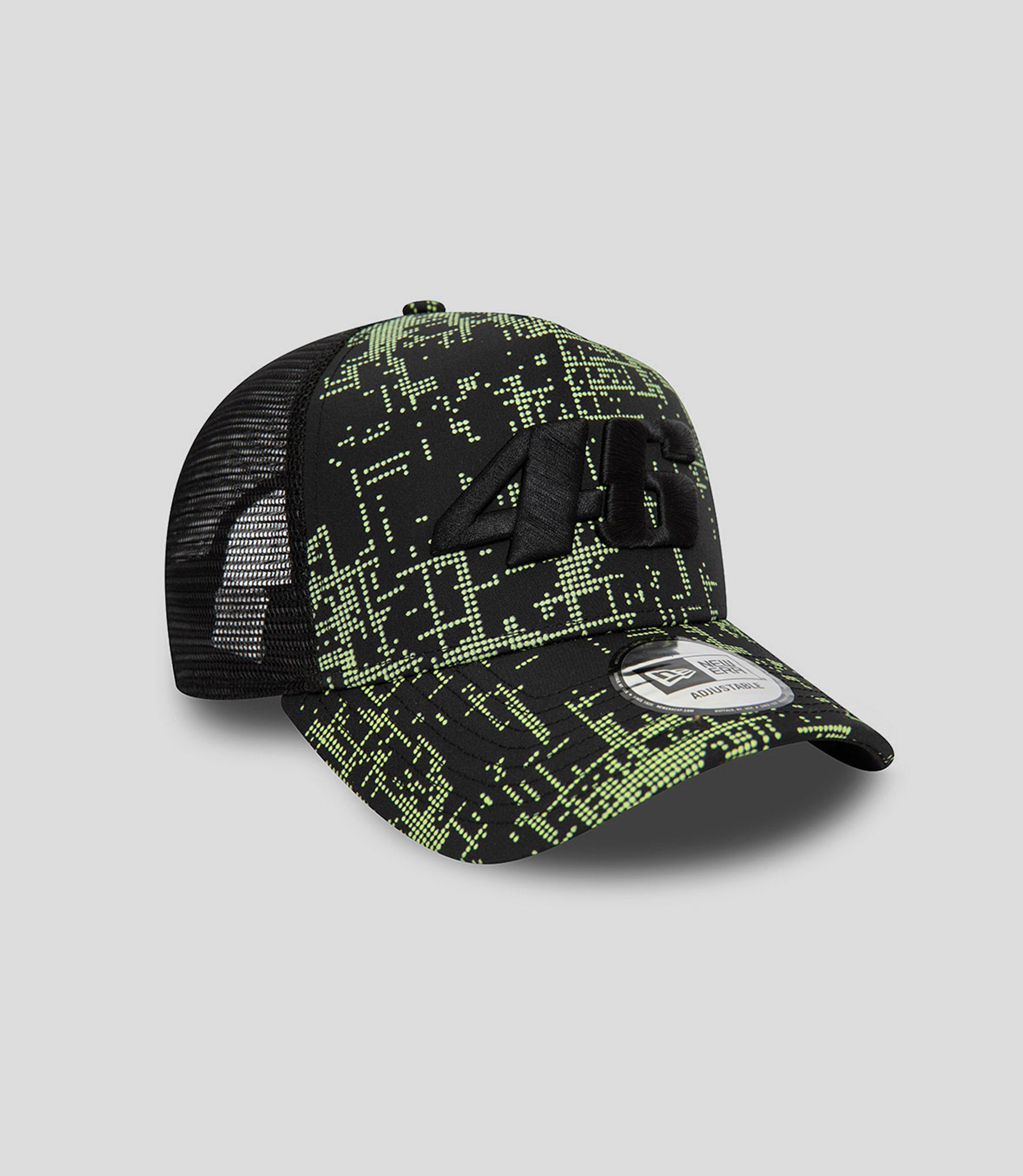 Unisex New Era VR46 Glitch Print Ef Trucker Cap - Black