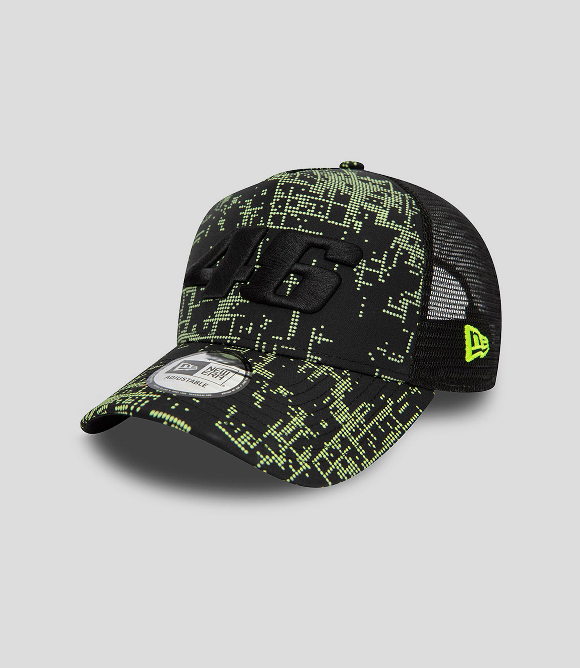 Unisex New Era VR46 Glitch Print Ef Trucker Cap - Black