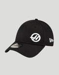 New Era Haas Team 9Forty cap in black with white logo and red under visor