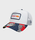 White New Era x Oracle Red Bull Racing cap with a navy bordered patch on the front displaying the Oracle Red Bull Racing logo.