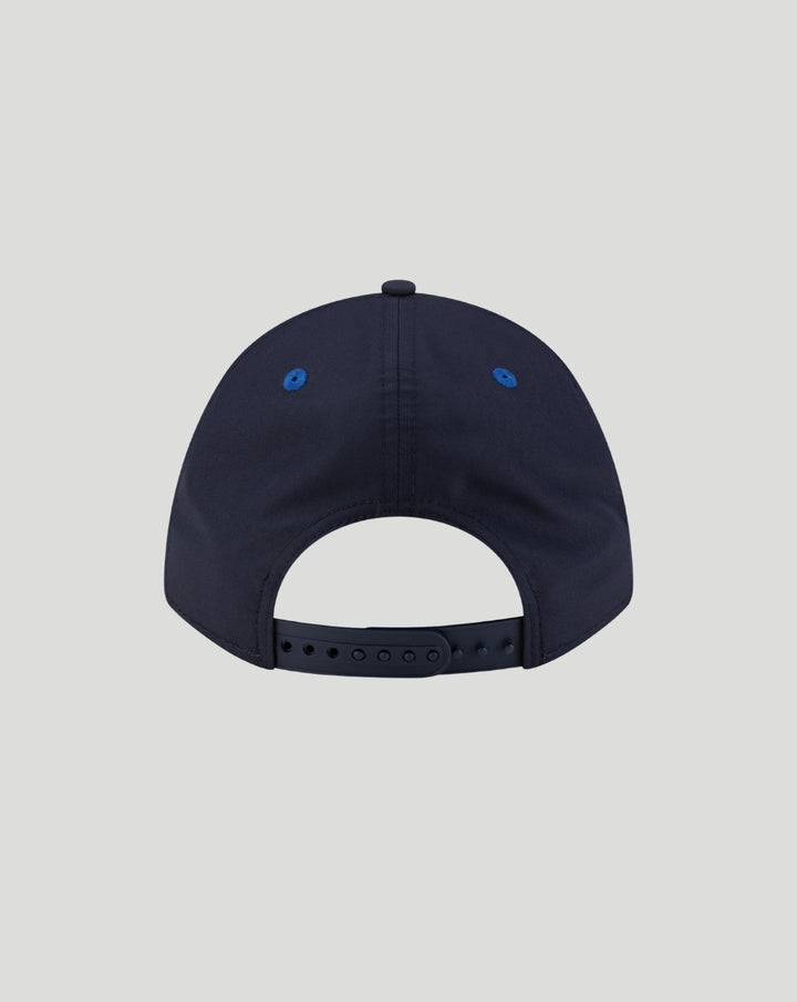 Back view of navy New Era Williams Racing Team 9Forty cap with blue eyelets and snapback closure