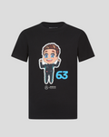 Junior Mercedes-AMG Petronas F1 Fanwear George Russell Caricature Graphic T-Shirt - Black