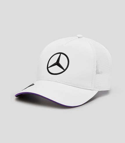 Unisex Mercedes-AMG Petronas F1 Official Team Kit Lewis Hamilton Trucker Cap - White