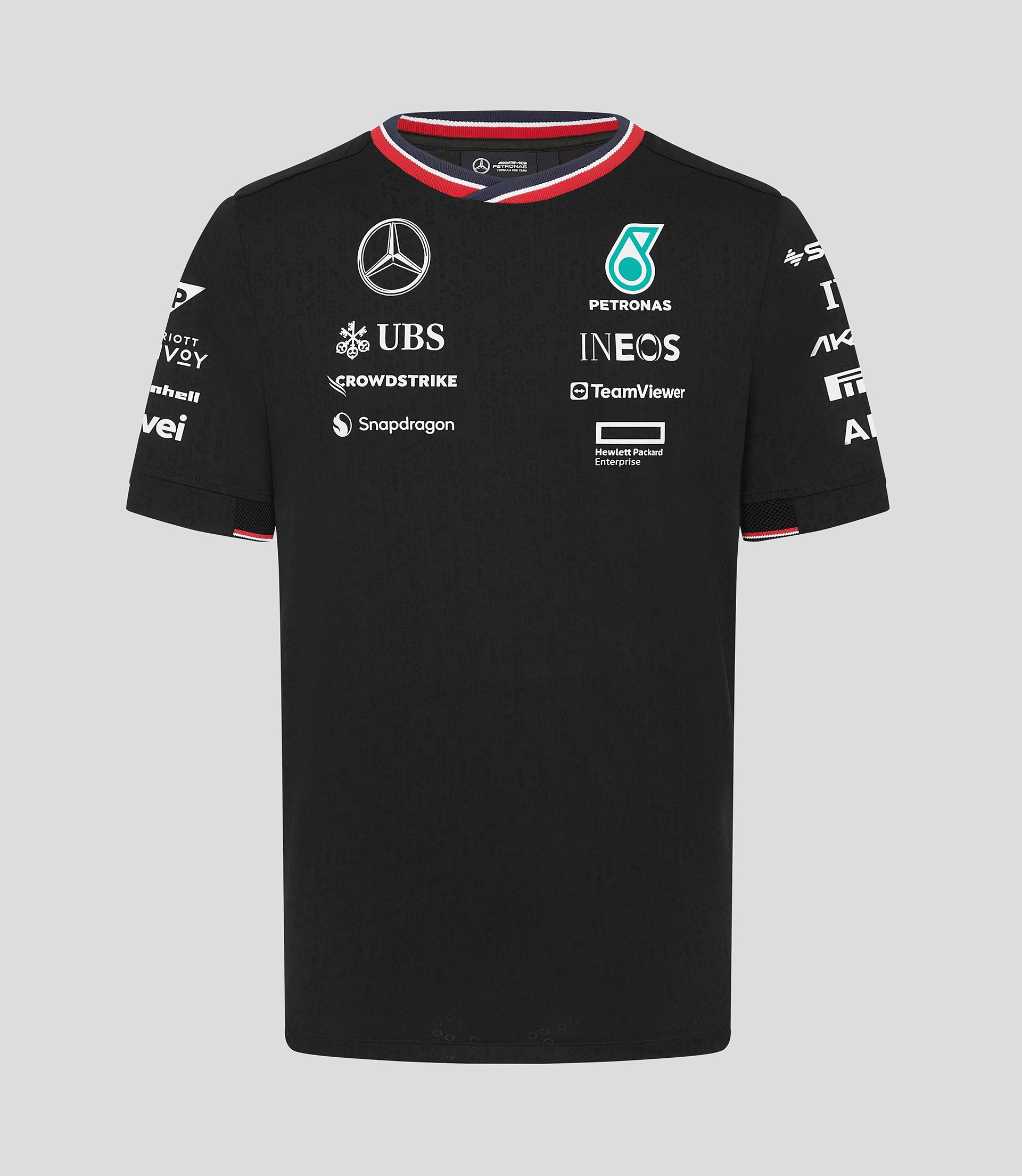 Mens Mercedes-AMG Petronas F1 Official Team Kit Driver T-Shirt - Black
