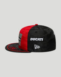 Ducati 9Fifty flat visor cap in red and black with a Ducati patch and New Era branding