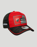 Ducati 9Forty cap with red front panel and black back, curved brim and Ducati Lenovo branding on the front