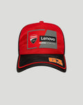 Red Ducati 9Forty cap with black brim and a Ducati Lenovo factory team patch on the front