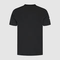 Back view of black Ferrari large shield tee showing a plain back with minimal detailing