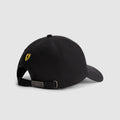 Black Ferrari cap featuring a red race car graphic on the front