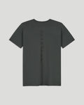 Black T shirt back view with a vertical F1 racing division graphic down the center