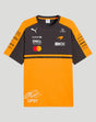 Front view of McLaren Team Piastri T-Shirt Papaya with dark chest orange lower section and multiple sponsor logos